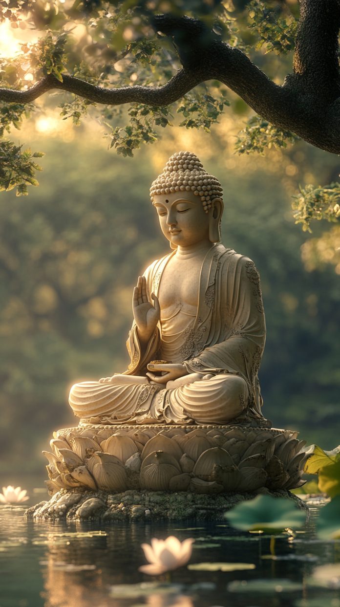 Peaceful Golden Buddha Scene with Soft Light and Detail (32) - 1620x2891